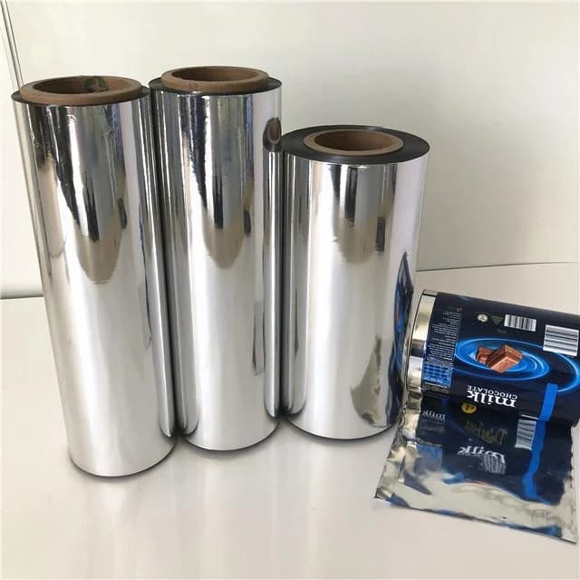Rolls of metallized PET film used for flexible food packaging