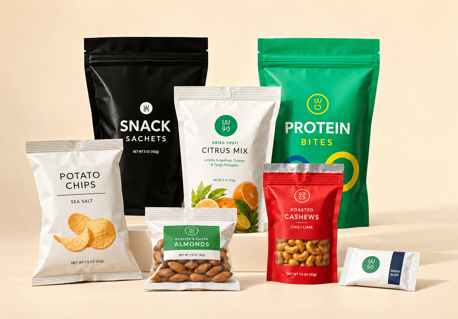 Food & Snacks custom packaging portfolio