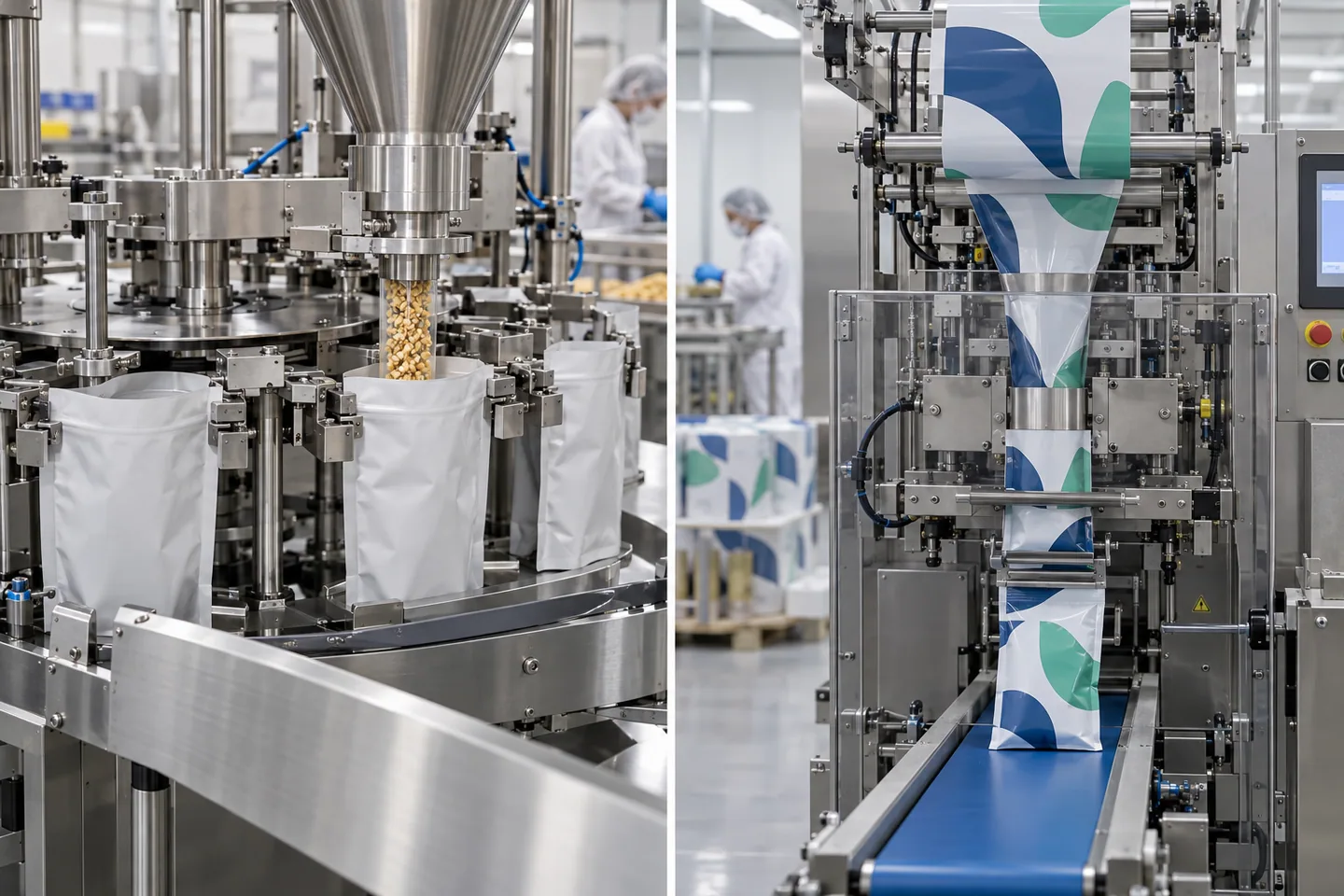 Premade pouch filling line compared with rollstock form-fill-seal production