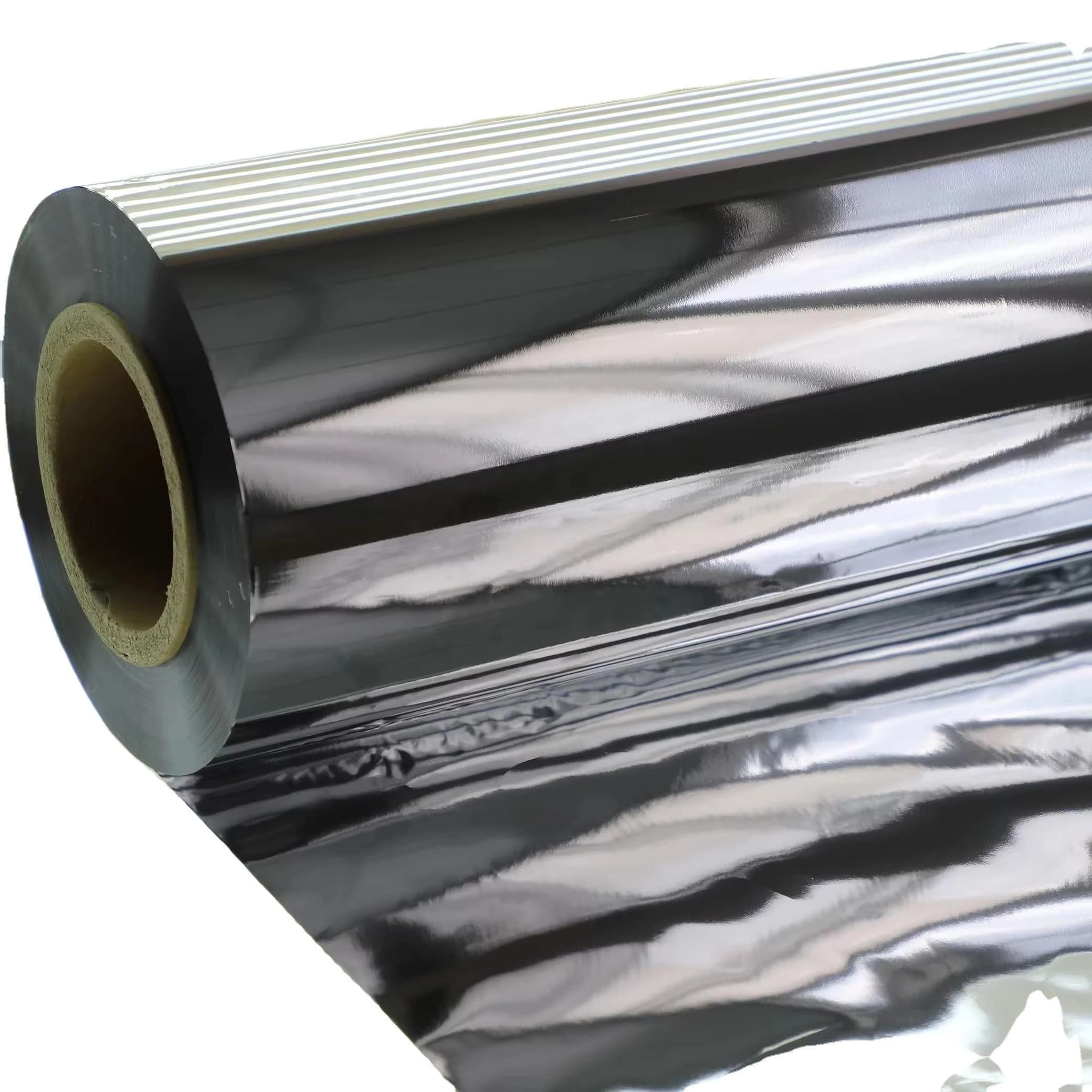 Roll of metallized PET film used as a barrier layer in flexible packaging